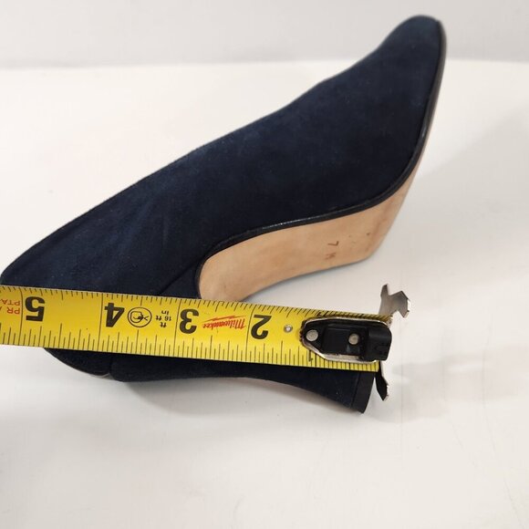 Amante Spain Dark Blue Suede Leather Heel Womens 7M Used With Shoe Bag - Picture 11 of 12